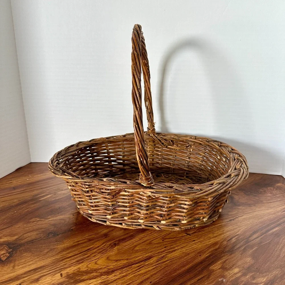Rustic Wicker Basket with Handle 11